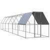 vidaXL Птичарник на открито, 2x12x2 м, поцинкована стомана