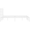 vidaXL Метална рамка за легло с горна табла, бяла, 140x190 см