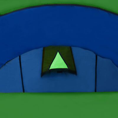 vidaXL Къмпинг палатка, 4-местна, тъмносиня/зелена