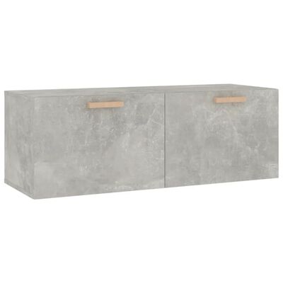 vidaXL Стенен шкаф, бетонно сив, 100x36,5x35 см, инженерно дърво