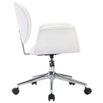 vidaXL Въртящ се трапезен стол, бял, изкуствена кожа