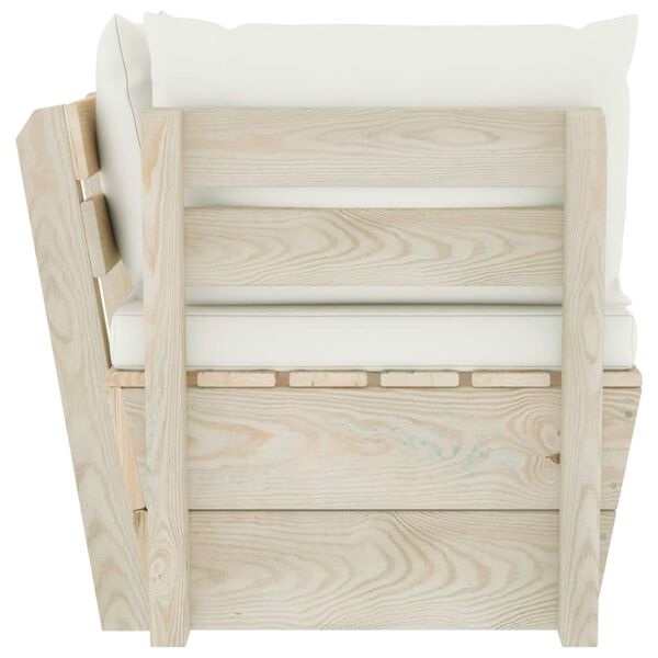 vidaXL Градински палетен ъглов диван с възглавници, импрегниран смърч