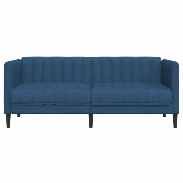 vidaXL Диван 2-местен, син, текстил