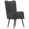 vidaXL Wingback стол, черен, канава