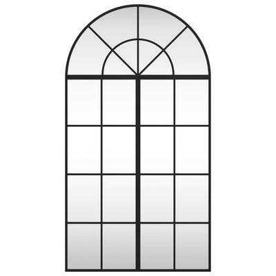 vidaXL Стенно огледало, черно, 60x110 см, арка, желязо