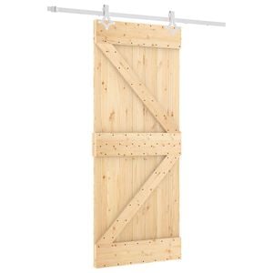 vidaXL Преплъзваща се врата Естествено и бяло 85 x 210 cm