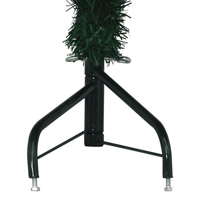 vidaXL Ъглова изкуствена коледна елха, зелена, 240 см, PVC
