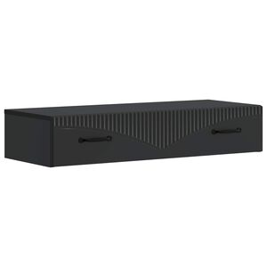 vidaXL Стенен страничен масичка Черно 87,5 x 34,5 x 17 см