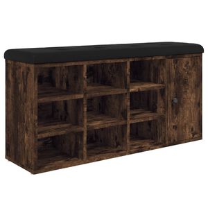 vidaXL Пейка за обувки, опушен дъб, 102x32x50 см, инженерно дърво