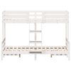 vidaXL Двуетажно легло, 90x200/120x200 см, бяло, борово дърво масив