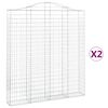 vidaXL Габионни кошници арка 2 бр 200x30x220/240 см поцинковано желязо