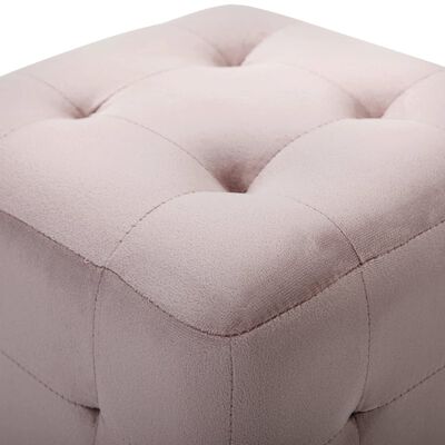 vidaXL Пуфове, 2 бр, розови, 30x30x30 см, кадифен текстил
