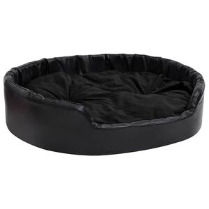 vidaXL Кучешко легло, черно, 99x89x21 см, плюш и изкуствена кожа