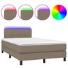 vidaXL Боксспринг легло с матрак и LED, таупе, 120x200 см, плат