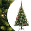 vidaXL Изкуствен коледен дърво с панти 150 LEDs Зелено 120 cm PVC и PE