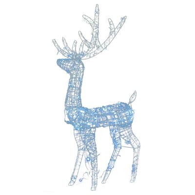 vidaXL Коледна украса северни елени, акрил, 3 бр, 120 см, студено бяло