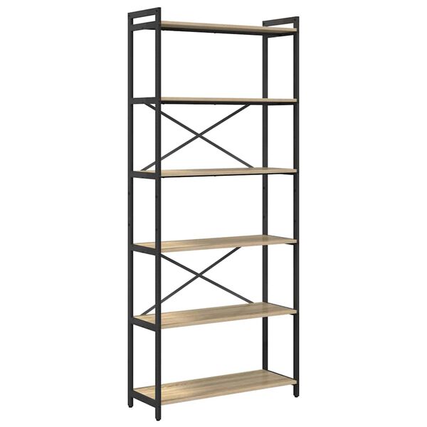 vidaXL Рафт за книги Сонома дъб 40 x 30 x 85 см Инженерно дърво