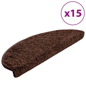 vidaXL Изтривалки за стълби, 15 бр., 65x21x4 см, кафяви, полукръгли, големи