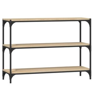 vidaXL Библиотека дъб сонома 100x33x70,5 см, инженерно дърво и стомана