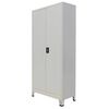 vidaXL Офис шкаф с 2 врати, стомана, 90x40x180 cм, сив