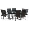 vidaXL Комплект за хранене в градината 9 pcs Черно Стомана