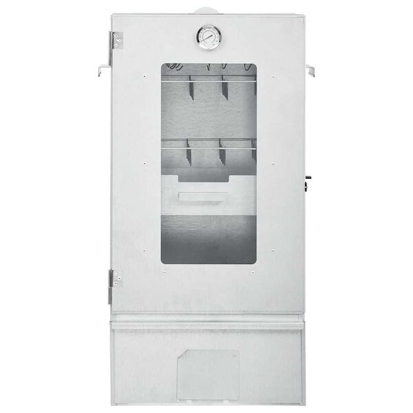 vidaXL Барбекю пещ опушвач с маса поцинкована стомана