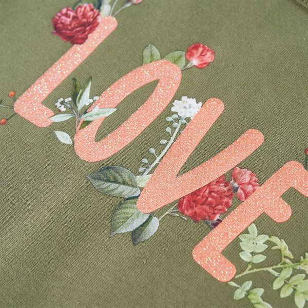 Детска тениска с дълъг ръкав, каки, 140