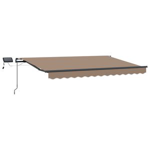 vidaXL Прибираща се тента Таупе 600 &times; 300 cm Тъкан и алуминий