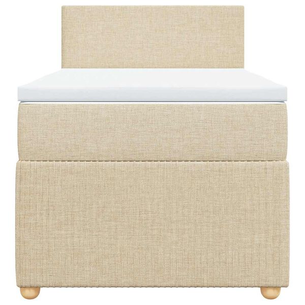 vidaXL Боксспринг легло с матрак, кремава, 90x200 см, плат