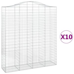 vidaXL Габионни кошници арка 10 бр 200x50x220/240см поцинковано желязо