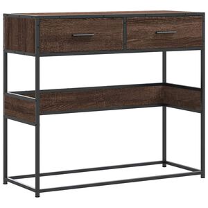 vidaXL Конзолна маса, кафяв дъб, 90x35x80 см, инженерно дърво