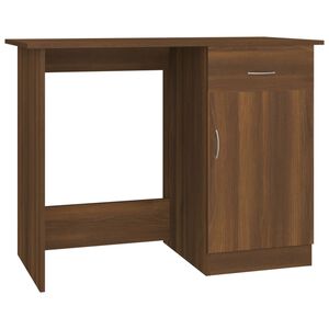vidaXL Бюро, кафяв дъб, 100x50x76 см, инженерно дърво