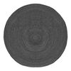 LABEL51 Килим Jute, кръгъл, 150x150 см, XL, антрацит