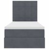 vidaXL Легло с място за съхранение и матрак Тъмен сив 90 x 200 cm