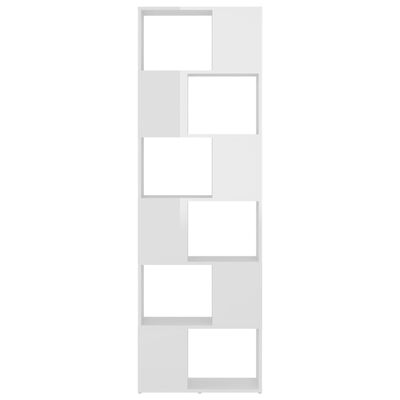 vidaXL Библиотека/разделител за стая, бял гланц, 60x24x186 см