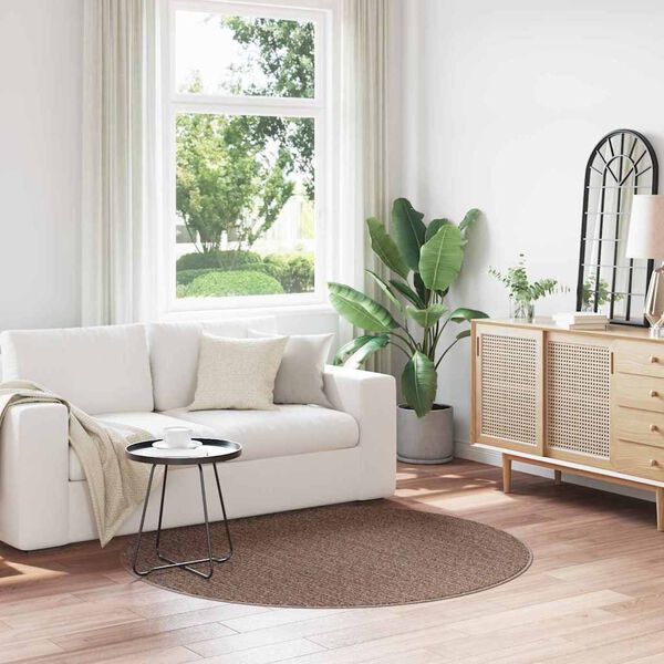 vidaXL Антихлъзгащ shaggy килим Кафяво 160 x 160 cm ПП