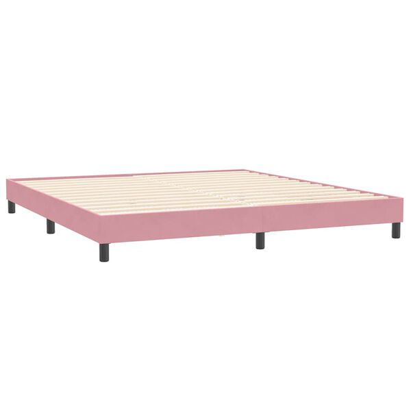 vidaXL Рамка за легло без матрак Pink 200x210 cm Кадифе
