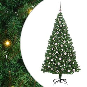 vidaXL С изкуствено коледно дърво с 300 LED светодиода Зелен 210 cm