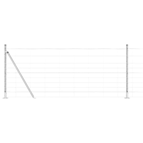 vidaXL Стълб за ограда. Галванизирана 25 x 1 m Стомана