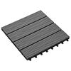 vidaXL Плочка за decking 3D дизайн 11 бр. Сив 30 x 30 cm WPC