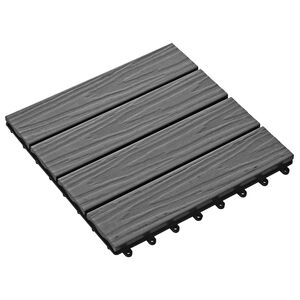 vidaXL Плочка за decking 3D дизайн 11 бр. Сиво 30 x 30 cm WPC