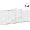 vidaXL Габионни кошници арка 15 бр 400x50x160/180см поцинковано желязо