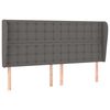 vidaXL Горна табла с уши, сива, 183x23x118/128 см, изкуствена кожа