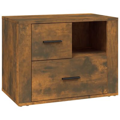 vidaXL Нощно шкафче, опушен дъб, инженерно дърво 60x36x45 см