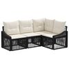 vidaXL Градински Софа Комплект 4 pcs Черно полиратан