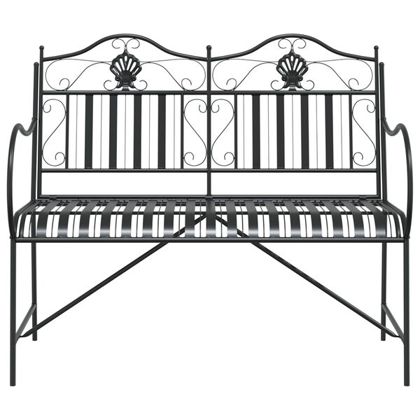 vidaXL Градинска пейка Черно 103,5 x 59 x 89 см Стомана
