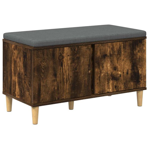 vidaXL Пейка за коридор с възглавница Димян дъб 80 x 38 x 46 см