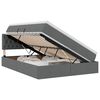 vidaXL LED легло за съхранение с матрак Тъмносиво 140 x 190 cm Текстил