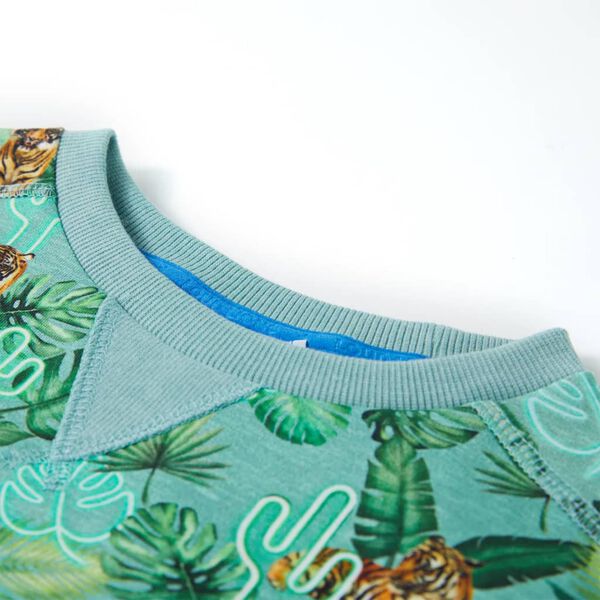 Детски суитшърт, светлозелен меланж, 104