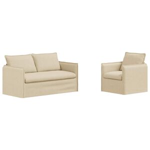 vidaXL Комплект дивани 2 pcs Кремаво 156 x 82 x 85 см Текстил